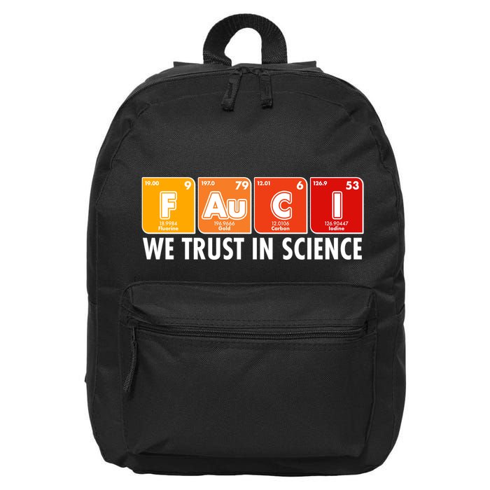 Dr Fauci We Trust In Science Periodical Table Elements 16 in Basic Backpack