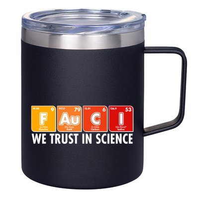 Dr Fauci We Trust In Science Periodical Table Elements 12oz Stainless Steel Coffee Mug