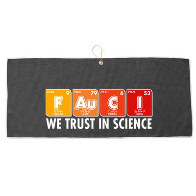 Dr Fauci We Trust In Science Periodical Table Elements Large Microfiber Waffle Golf Towel