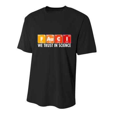 Dr Fauci We Trust In Science Periodical Table Elements Youth Performance Sprint T-Shirt