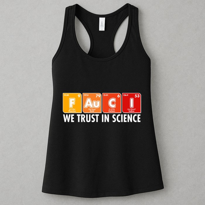 Dr Fauci We Trust In Science Periodical Table Elements Womens Tank Top