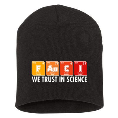 Dr Fauci We Trust In Science Periodical Table Elements Short Acrylic Beanie