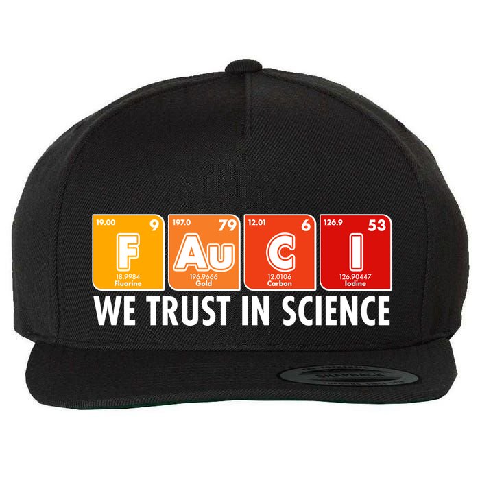 Dr Fauci We Trust In Science Periodical Table Elements Wool Snapback Cap
