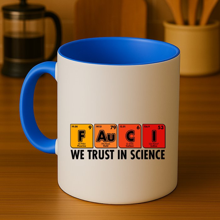 Dr Fauci We Trust In Science Periodical Table Elements Mug