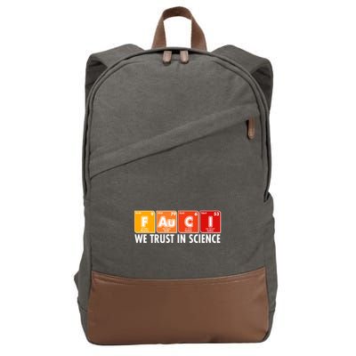 Dr Fauci We Trust In Science Periodical Table Elements Cotton Canvas Backpack