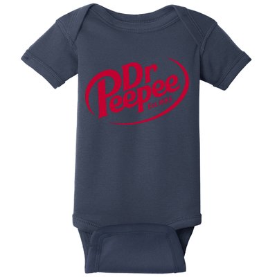 Dr Peepee Soda Pop Logo Baby Bodysuit