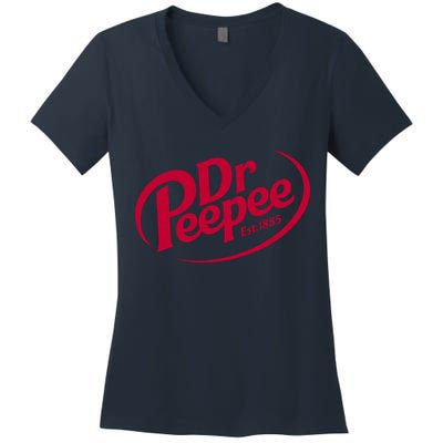 Dr Peepee Soda Pop Logo Women's V-Neck T-Shirt