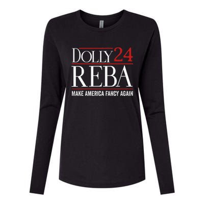 Dolly Reba 2024 Make America Fancy Again Support Womens Cotton Relaxed Long Sleeve T-Shirt