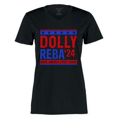 D.O.L.L.Y R.E.B.A 24 Make America Fancy Again Women's Momentum V-Neck T-Shirt