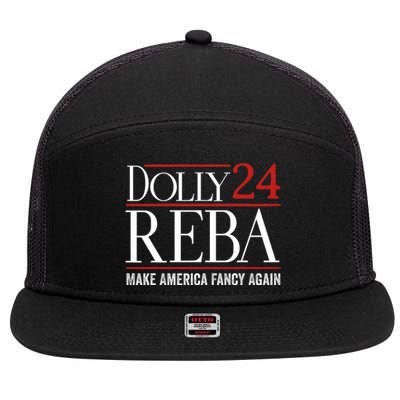 Dolly Reba 2024 Make America Fancy Again 7 Panel Mesh Trucker Snapback Hat