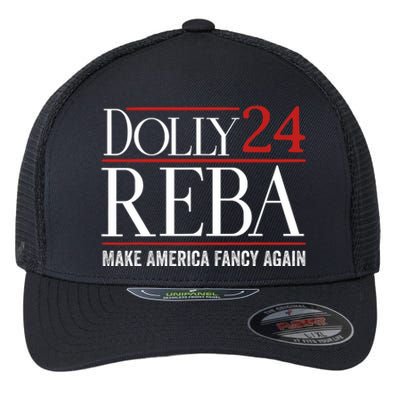 Dolly Reba 2024 Make America Fancy Again Flexfit Unipanel Trucker Cap