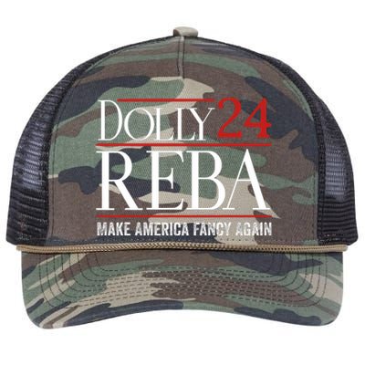 Dolly Reba 2024 Make America Fancy Again Retro Rope Trucker Hat Cap