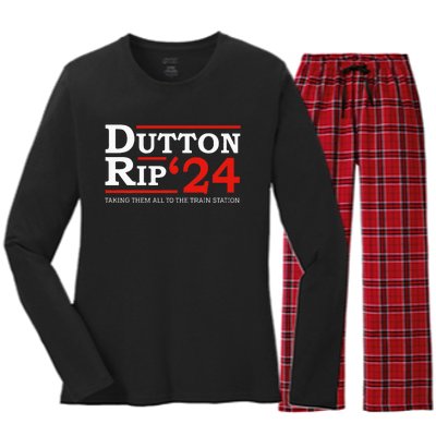 D.U.T.T.O.N Rip 2024 President Day Women's Long Sleeve Flannel Pajama Set 