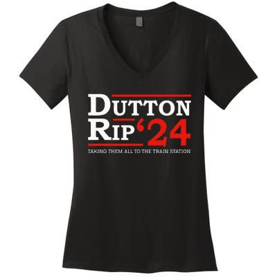 D.U.T.T.O.N Rip 2024 President Day Women's V-Neck T-Shirt