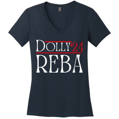 Dolly Reba 2024 Funny Political Women's V-Neck T-Shirt