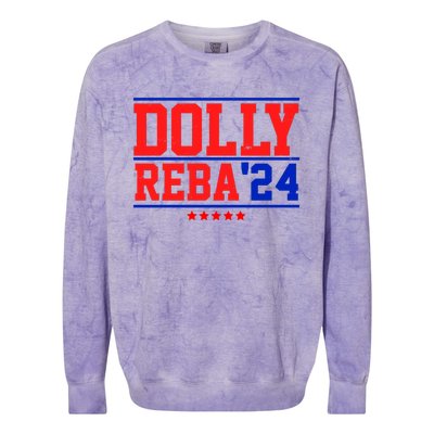 Dolly Reba 2024 Funny Political Colorblast Crewneck Sweatshirt