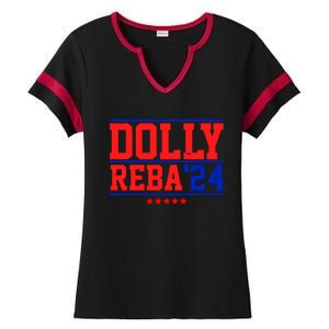 Dolly Reba 2024 Funny Political Ladies Halftime Notch Neck Tee