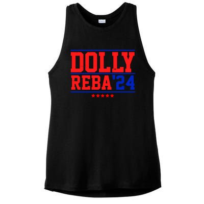 Dolly Reba 2024 Funny Political Ladies PosiCharge Tri-Blend Wicking Tank