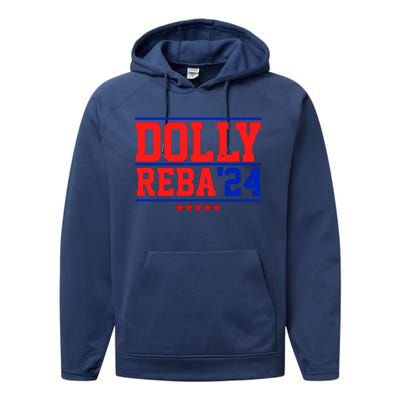 Dolly Reba 2024 Funny Political Performance Fleece Hoodie