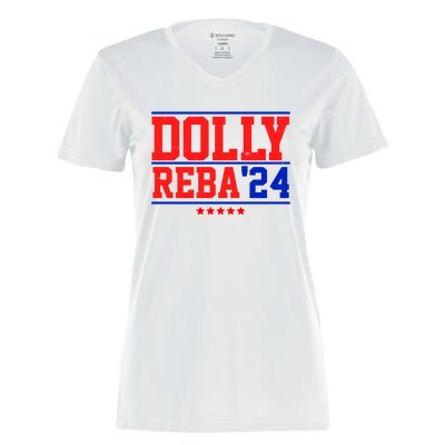 Dolly Reba 2024 Funny Political Women's Momentum V-Neck T-Shirt