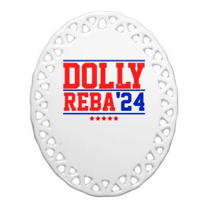 Dolly Reba 2024 Funny Political Ceramic Oval Ornament