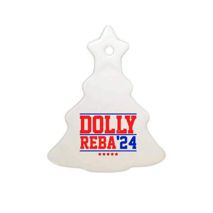 Dolly Reba 2024 Funny Political Ceramic Tree Ornament