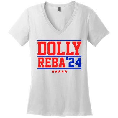 Dolly Reba 2024 Funny Political Women's V-Neck T-Shirt