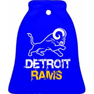 Detroit Rams 2022 Football Champions Ceramic Bell Ornament