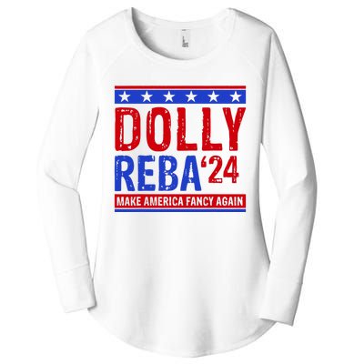 Dolly Reba 24 Make America Fancy Again Women's Perfect Tri Tunic Long Sleeve Shirt