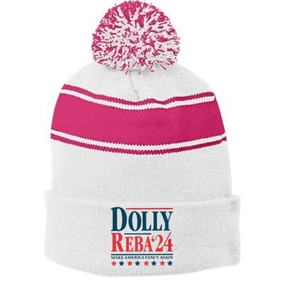 Dolly Reba 2024 Stripe Pom Pom Beanie