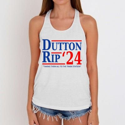 Dutton Rip 2024 Taking Them All To The Train Station Women's Knotted Racerback Tank