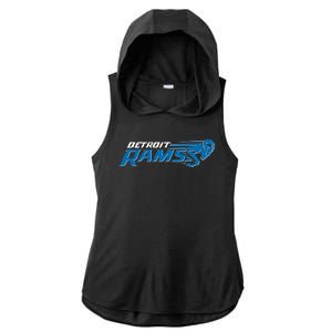 Detroit Rams 2022 Football Logo Ladies PosiCharge Tri-Blend Wicking Draft Hoodie Tank