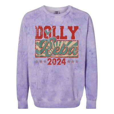 Dolly Reba 24 Retro Vintage Make America Fancy Again 24 Colorblast Crewneck Sweatshirt