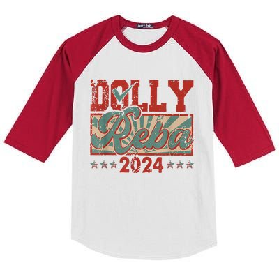 Dolly Reba 24 Retro Vintage Make America Fancy Again 24 Kids Colorblock Raglan Jersey