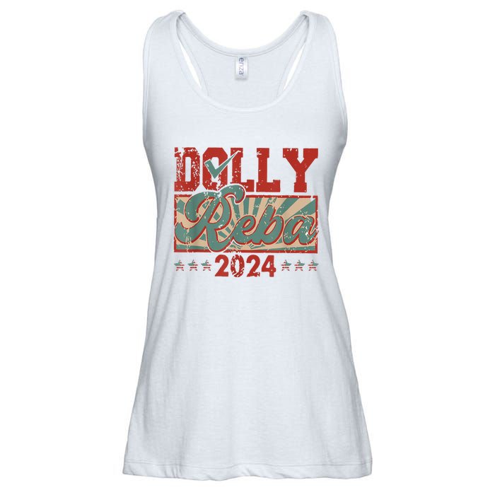 Dolly Reba 24 Retro Vintage Make America Fancy Again 24 Ladies Essential Flowy Tank