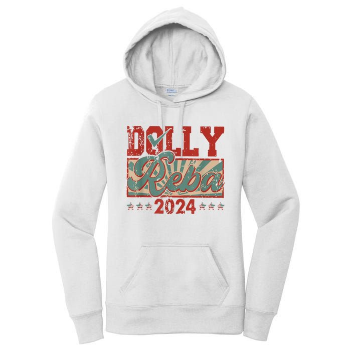 Dolly Reba 24 Retro Vintage Make America Fancy Again 24 Women's Pullover Hoodie