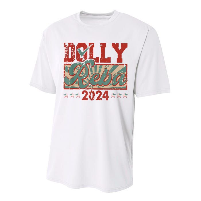 Dolly Reba 24 Retro Vintage Make America Fancy Again 24 Performance Sprint T-Shirt