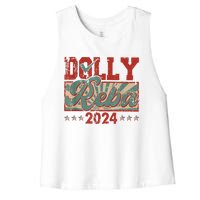 Dolly Reba 24 Retro Vintage Make America Fancy Again 24 Women's Racerback Cropped Tank