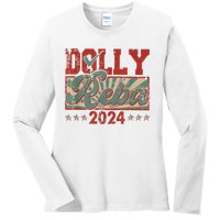 Dolly Reba 24 Retro Vintage Make America Fancy Again 24 Ladies Long Sleeve Shirt