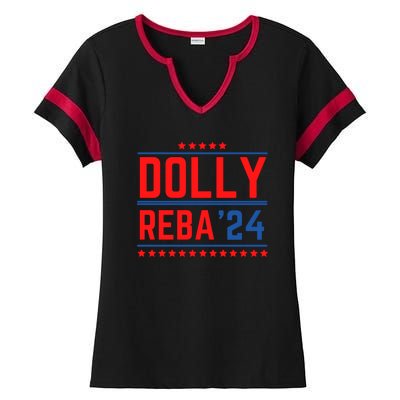 Dolly Reba 2024 Funny Political Ladies Halftime Notch Neck Tee