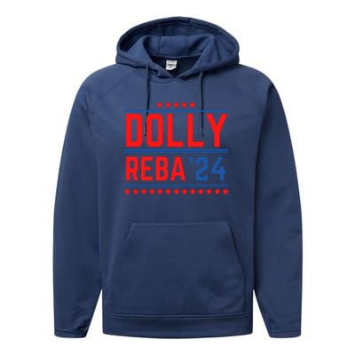 Dolly Reba 2024 Funny Political Performance Fleece Hoodie