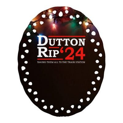 Dutton Rip 2024 President Day 4th of July Ceramic Oval Ornament