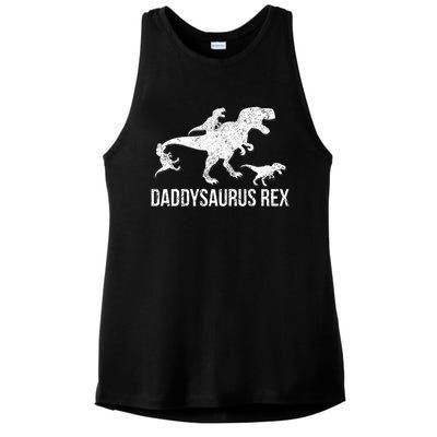 Daddysaurus Rex 3 Daddy Dinosaur Ladies PosiCharge Tri-Blend Wicking Tank