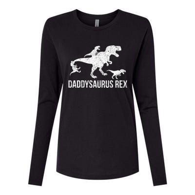 Daddysaurus Rex 3 Daddy Dinosaur Womens Cotton Relaxed Long Sleeve T-Shirt