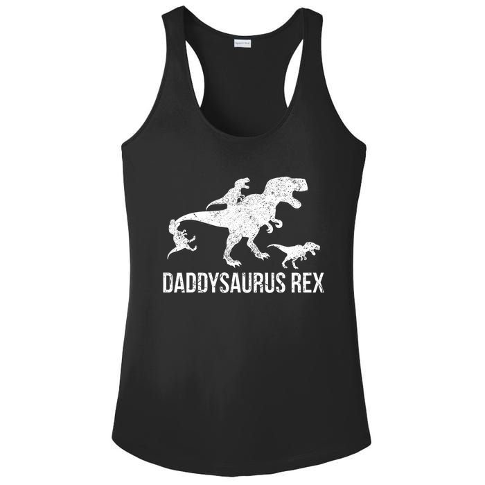 Daddysaurus Rex 3 Daddy Dinosaur Ladies PosiCharge Competitor Racerback Tank