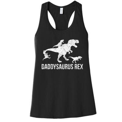 Daddysaurus Rex 3 Daddy Dinosaur Women's Racerback Tank