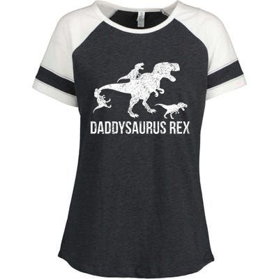 Daddysaurus Rex 3 Daddy Dinosaur Enza Ladies Jersey Colorblock Tee