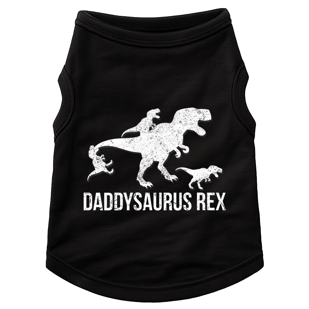 Daddysaurus Rex 3 Daddy Dinosaur Vneck Doggie Tank