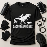 Daddysaurus Rex 3 Daddy Dinosaur Vneck Cooling Performance Crew T-Shirt