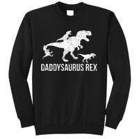 Daddysaurus Rex 3 Daddy Dinosaur Vneck Sweatshirt